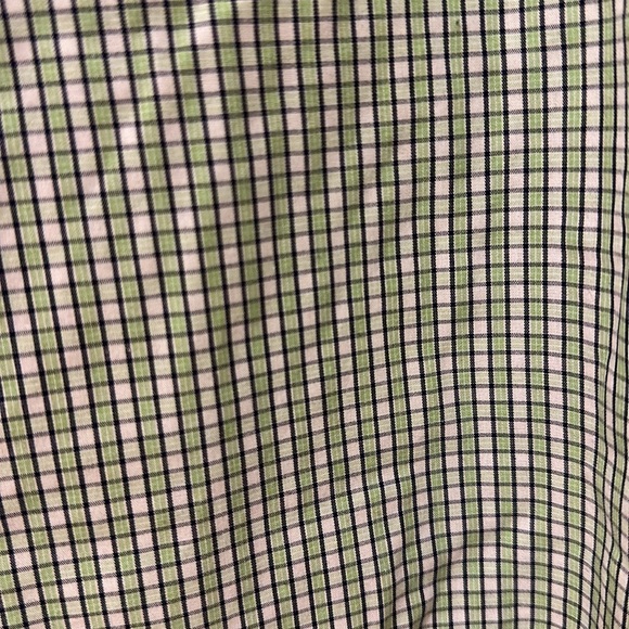 Banana republic men’s green non iron slim fit checkered button down shirt size M - Picture 3 of 6